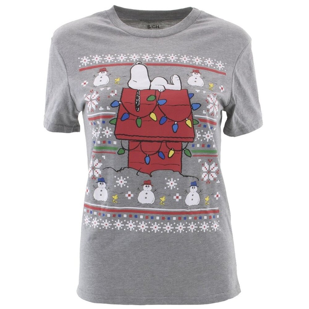 New! Peanuts Snoopy Christmas T-Shirt Ugly Christmas Sweater Charles Schulz